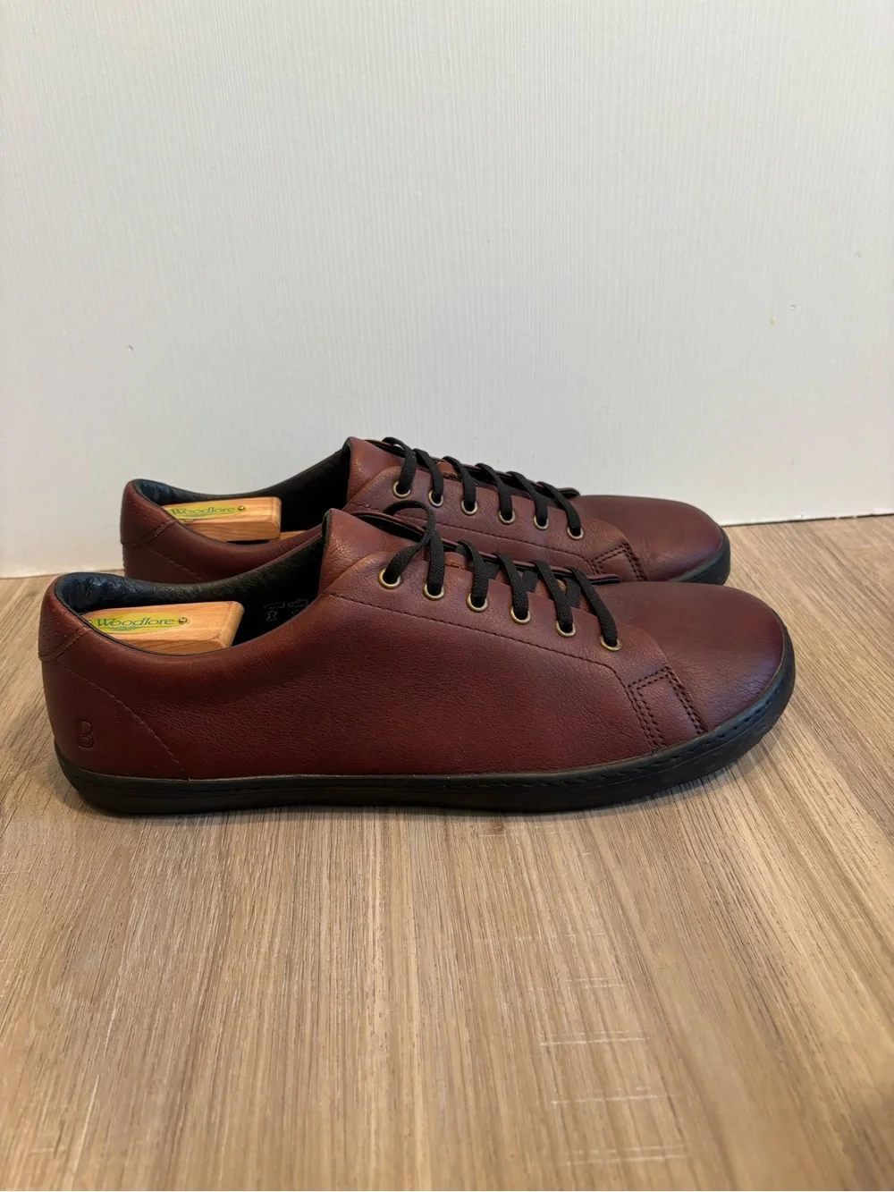 Birchbury Bramfords Mens Pebbled Leather Low Top Sneakers 13 US 46 EU Minimalist